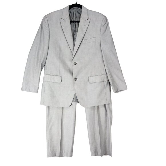 Sean John Suit Mens 40S 34x28 Gray Polyester Rayon Two Piece Set